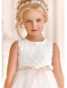 Ivory Flower Girl Dress Beaded Toddler First Communion Dress Ivory Flower Girl Dress Beaded Toddler First Communion Dress